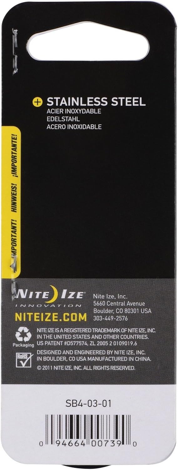 Nite Ize SB4-03-01 3.52" X 1.57" X 0.31" #4 Black S-Biner Dual Carabiner