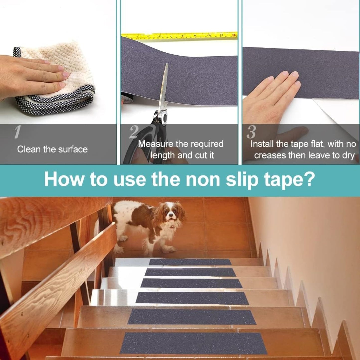 Farady Grip Tape Strong Adhesive Anti Slip Grip Tape Heavy Duty Non Skid Waterproof Safety Friction Tape for Stair, Ramps, Steps, Walkways, Floors, Indoor/Outdoor (Grey, 4in x 50ft)