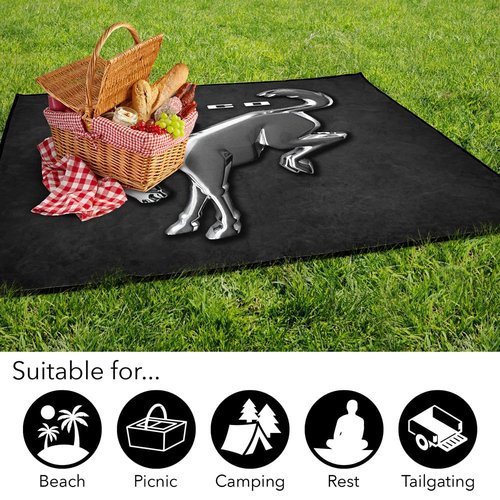 LOGOVISION Ford Picnic Outdoor Blanket, 50"x60" New Bronco Headlights, Foldable Blanket for Picnic, Beach, Camping, Park, Tailgate
