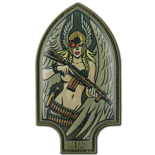 M-Tac Morale Patch Valkyrie - PVC Tactical Military Patch with Hook Fastener Backing - Patches for Vest, Backpacks, Hats (Olive)