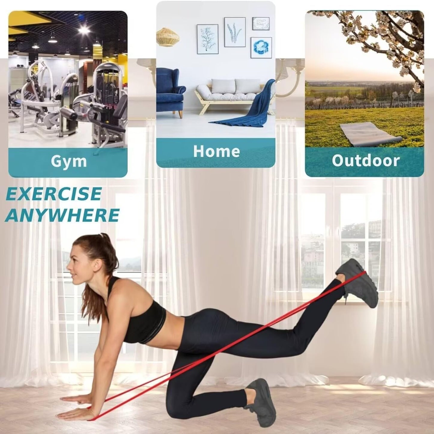 HORNO Resistance Bands, Pull Up Bands, Exercise Workout Bands for Working Out Perfect for Gym Home