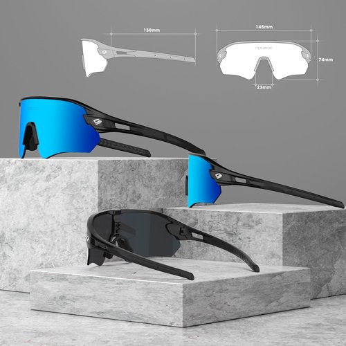 Sunglasses for Men Women Bike Cycling Fishing Running Driving Hiking Baseball Anti-fog Sports Z87 Sunglasses UV Protection 02EV (Black Black&Iceblue)