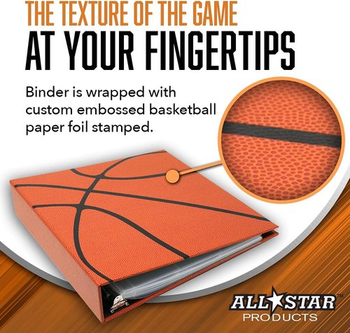 Baseballz Textured 3-Ring Baseball Card Binder by All Star Products | Looks and Feels Like a Real Baseball | Patented Textured Card Protection Album | Perfect for Baseball Fans and Card Collectors