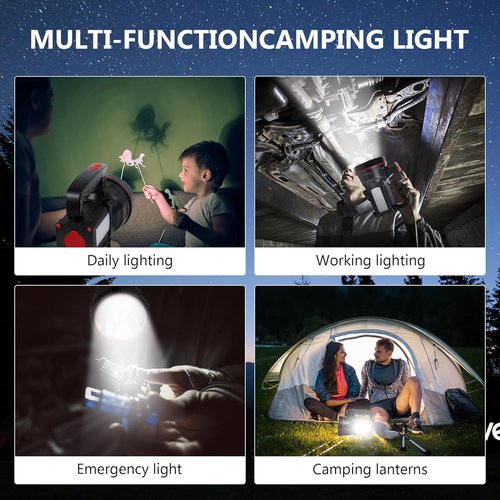 BIGSUN Spotlight Flashlight, 12800 mAh Rechargeable Flashlights High Lumens, Bright Flashlight, Outdoor Waterproof Camping Search Light Tactical Torch for Emergency, Boat, Hunting (Expolrar 2)