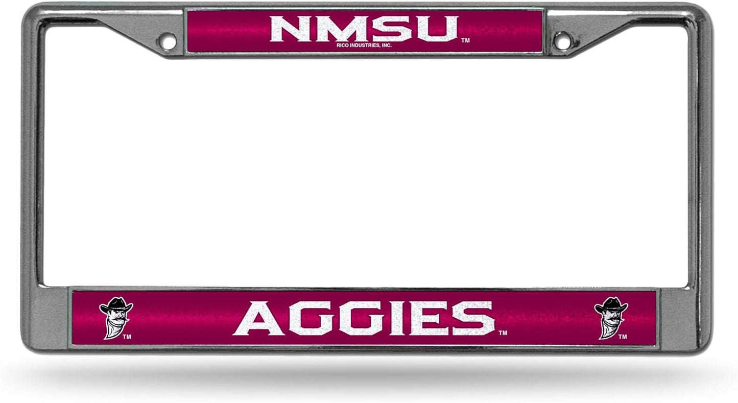 Rico Industries NCAA 12" x 6" Silver Bling Chrome Car/Truck/SUV Auto Accessory