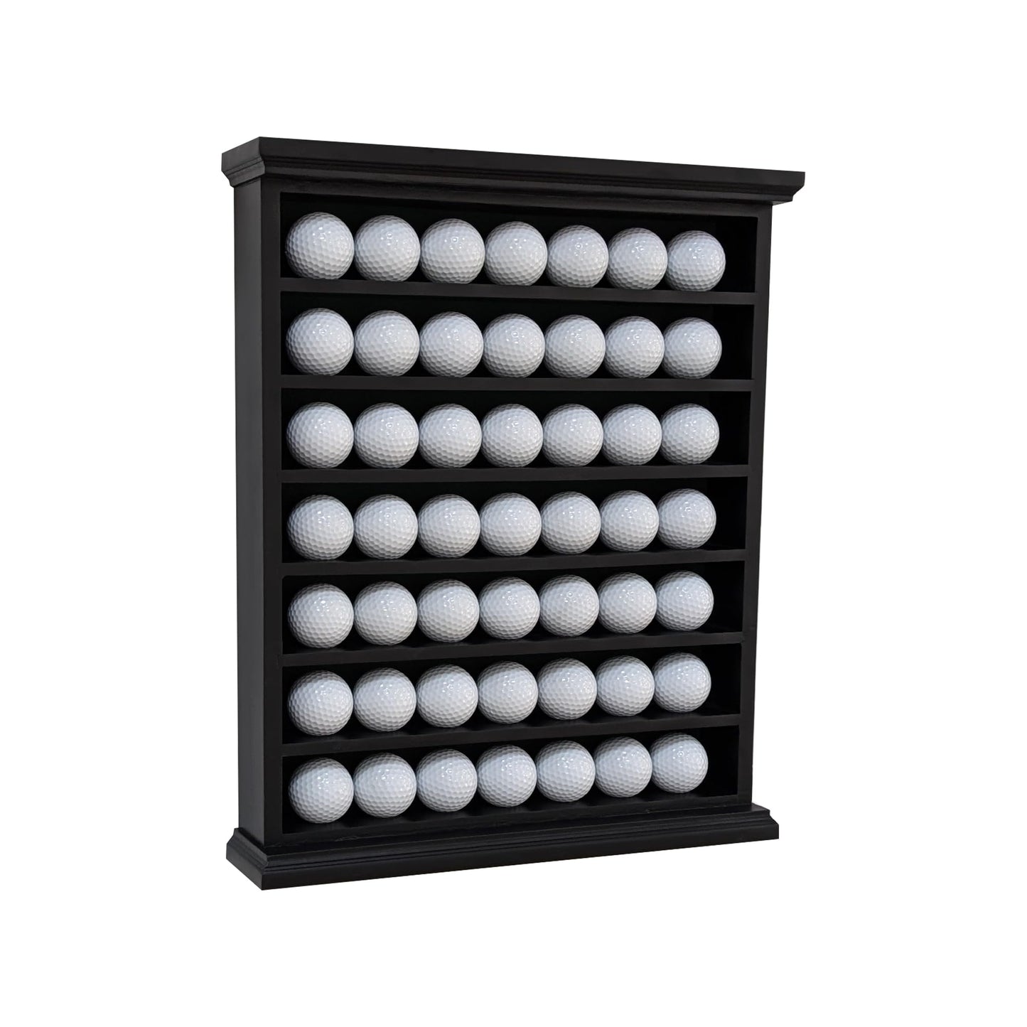 Golf Ball Display Cabinet | Holds 49 Balls | Ideal Collector Gift | Elegant Wall & Table Mount | Solid Wood | Perfect for Enthusiasts Golf Ball Diplay Case Shadow Box for 49-Ball Display Cabinet