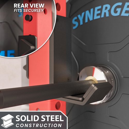 Synergee Power and Squat Rack Attachment 2x3 J-Cups Designed for 5/8” Hole. J-Hook for Power Lifting, Squats and Presses. Sold in Pairs.
