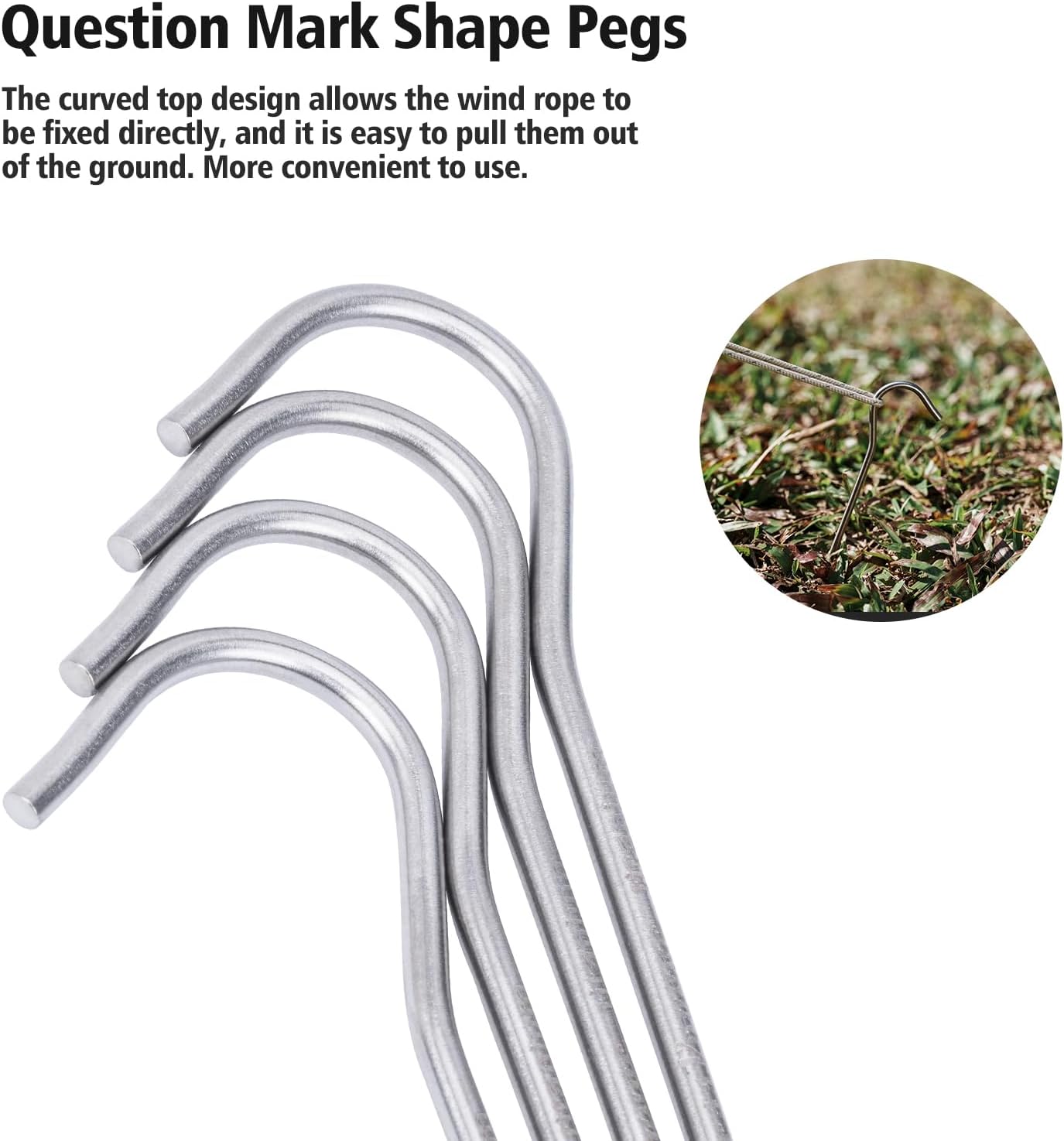 iBasingo Titanium Alloy Pegs Camping Tent Pegs Portable Elbow Grass Nail Tent Hardware