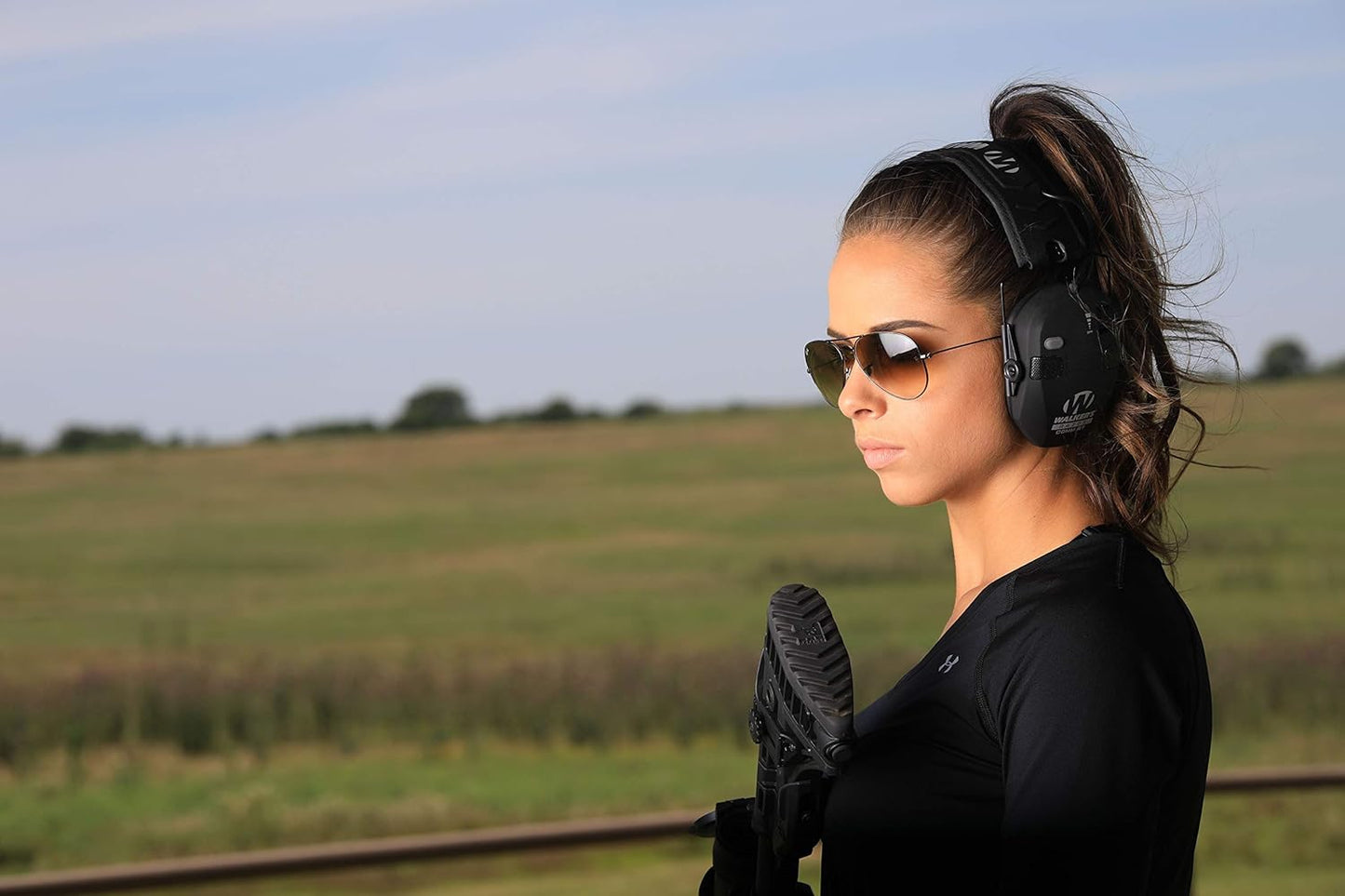 Walker's Razor Slim Electronic Bluetooth NRR 23 dB Hearing Protection Earmuffs for Outdoor/Indoor Shooting Range with Shockproof Carrying Case, Black