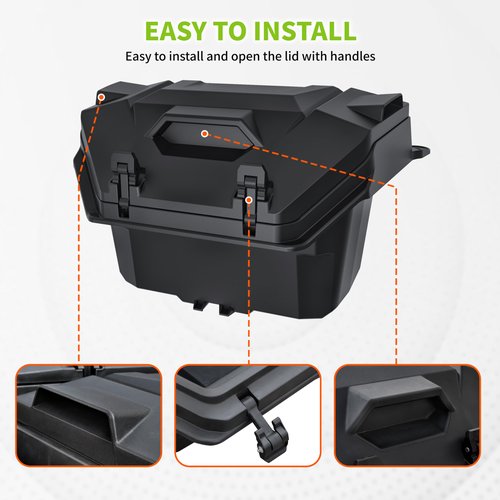 UTVSXPERT 55QT Cargo Box for Polaris RZR XP/XP 4 1000 24-25, Water-Resistant Poly Storage Bin with Lockable Latches Storage Box for Polaris RZR XP/XP 4 1000 2024-2025 Accessories, Replace #2884525