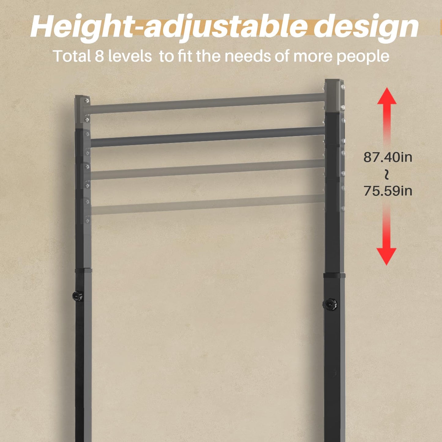 Pull Up Station, Bongkim Power Tower Portable Pullup Bar Station, Pull Up Bar for Home Gym, Pull Up Tower Station 330LBS (Black)