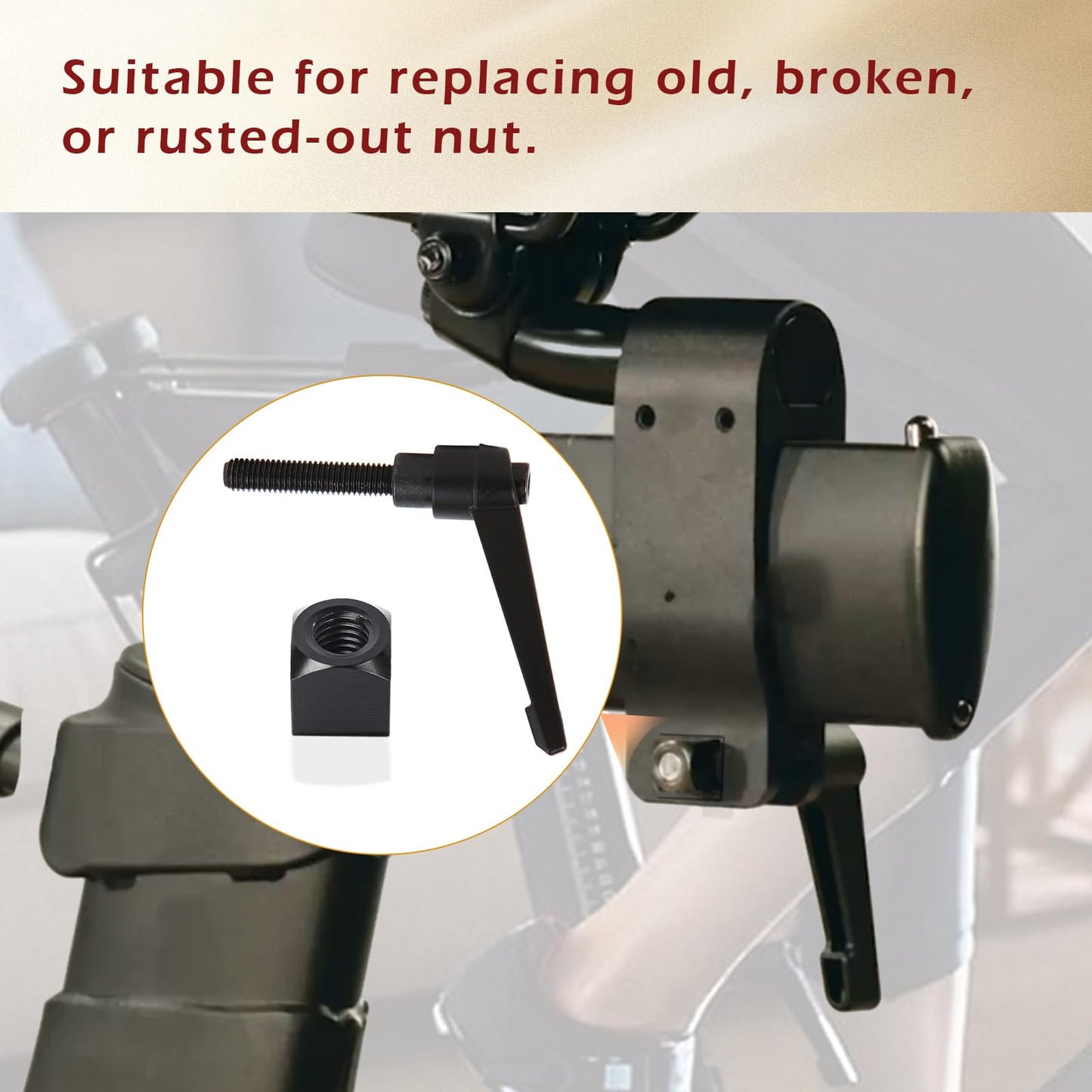 AQDD Exercise Bike Horizontal Seat Adjustment Lever and Square Nut Kit for Peloton Seat Lever Replacement Handle Parts