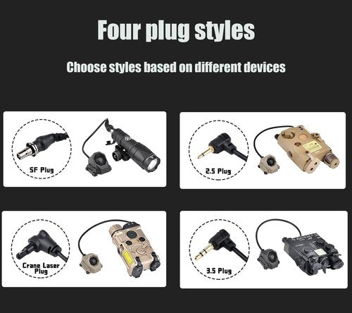 okyass Tactical Modular Button Remote Activation Pressure Switch for SF M300 M600 PEQ15/PEQ DBAL NGAL Series Weapon Light and Tactical Flashlight,Tan (SF Plug Tan)