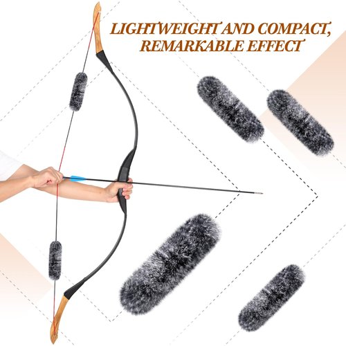 Wettarn 8 Pcs Otter Hide Bow String Silencer, Dampener Compound Bow String Accessories, Suitable for Recurve Traditional Hunting Shock Absorption