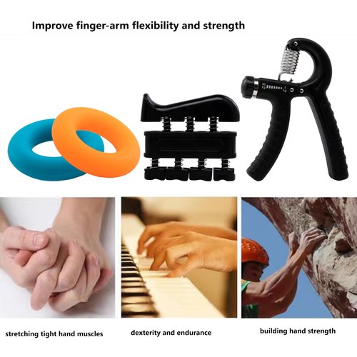 Xzyppci Grip Strength Trainer (8 Pack),Hand Grip Strengthener,Forearm Strengthener,Adjustable Resistance Hand Gripper,Finger Exerciser,Forearm Workout for Muscle Building