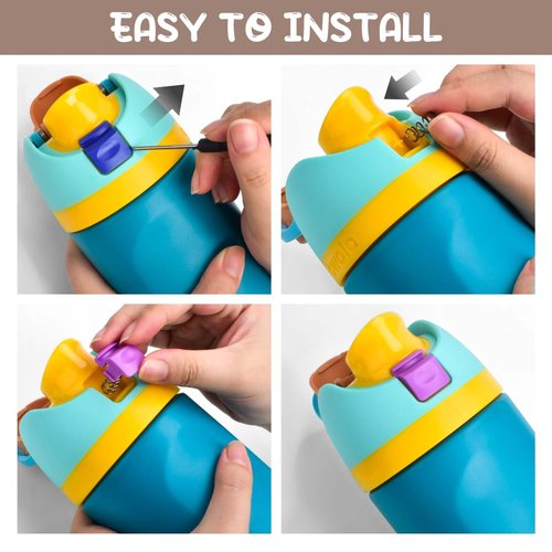 Sankoly 5 Pcs Replacement Button Compatible with Owala FreeSip 19/24/32/40oz,Water Bottle Lid Switch Replacement with Springs and Tiny Screw Driver, 5 Color