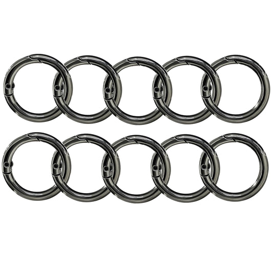 10-Pack Round Carabiner Clips Metal Trigger Spring O Rings Replacement Charm Clasp for Purse,Handbags DIY Crafts 1Inch