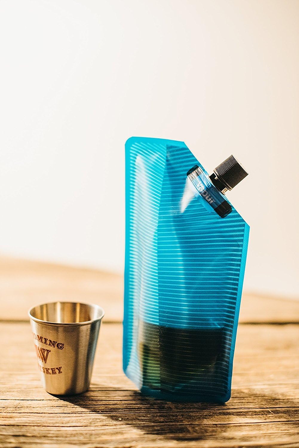 Vapur Portable Flask, Discrete Collapsible Flask With Pour Spout, Enjoy Your Beverage On The Go, Perfect for Tailgates, Cruises, Concerts and Camping, 10 Ounce, Teal, Pack of 1