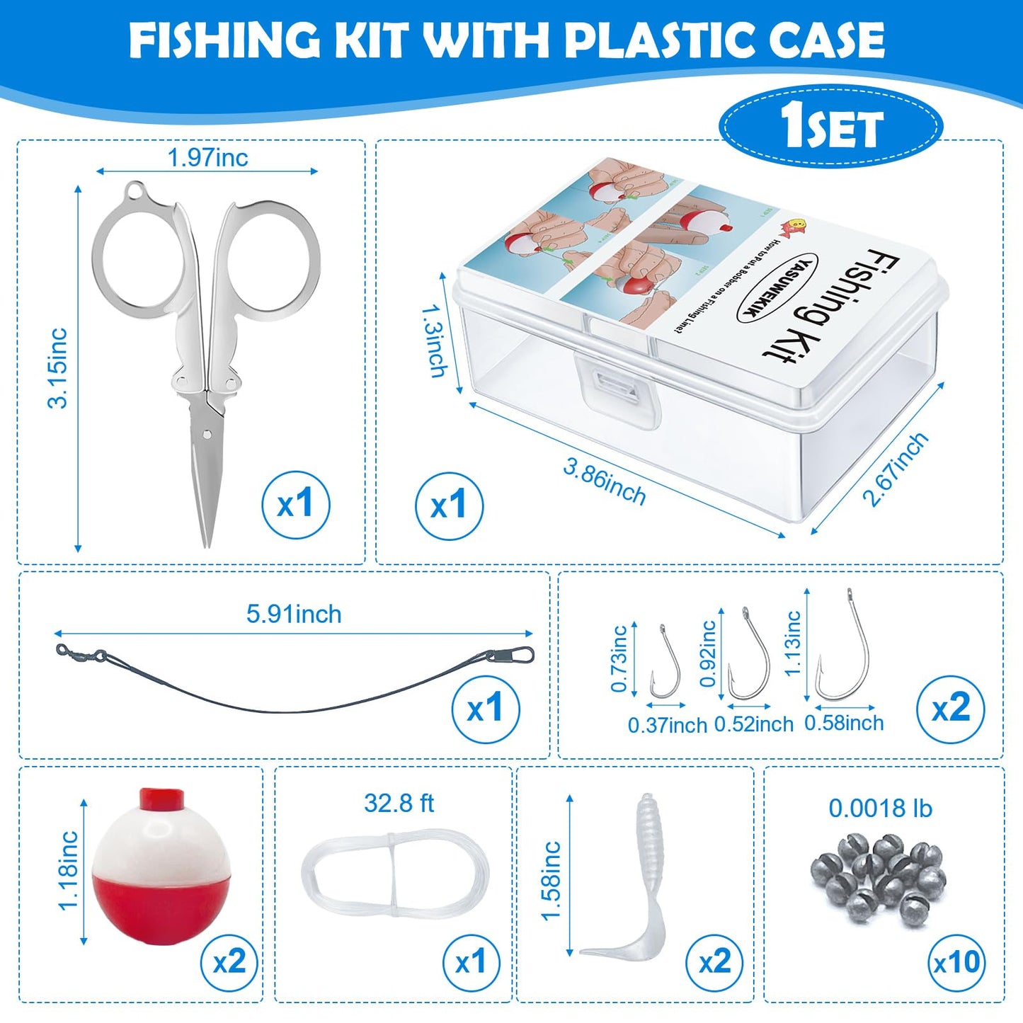 24 Pack Mini Fishing Kits Bulk Small Emergency Survival Fishing Kits Outdoor Compact Fishing Tackle Kits with Case for Beginner Christmas Shoebox Fillers for Age 9-14 Fishing Party Favors