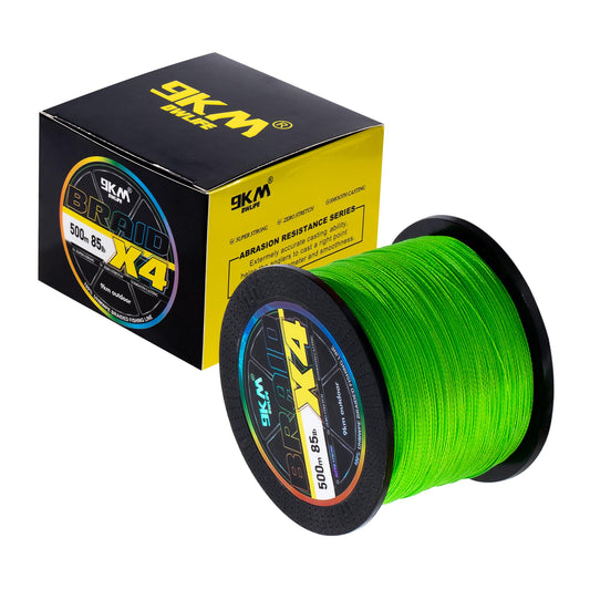 9KM DWLIFE Braided Fishing Line 8LB-100LB Dyneema Fishing Line, Zero Stretch & Anti-Bite Coating for Freshwater/Saltwater Fishing 4 Strands(164Yards-12lb)