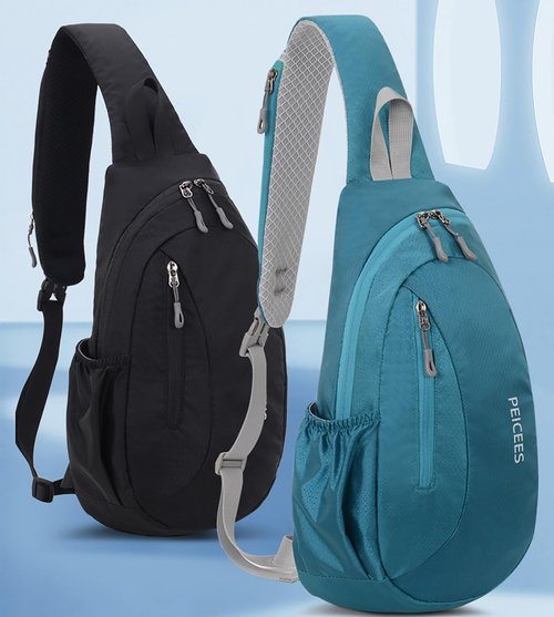Peicees Sling Bags Men Women Shoulder Backpack Small Cross Body Chest Sling Backpack, Black