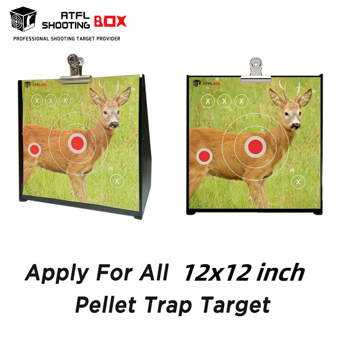 Atflbox 100Pack Four Different Animal Target Papers, 11.5 inch High Visibility Paper Range Shooting Targets, Shooting Paper Targets for Hunting, Handguns, Pistol, Airsoft, BB Gun, Air Rifle
