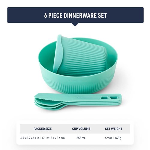 Sea to Summit Passage 1-Person Camping Dinnerware Set, Bowl, Cup, Utensils, Spicy Orange