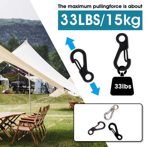 Ouligay 48PCS Tiny Carabiner Clip Mini Carabiner Clip Mini Paracord Hanging Clips Metal Hook EDC Keychain Mini Hanging Buckle Metal Small Spring Snap Hooks for Camera Strap, Flashlight, Backpack