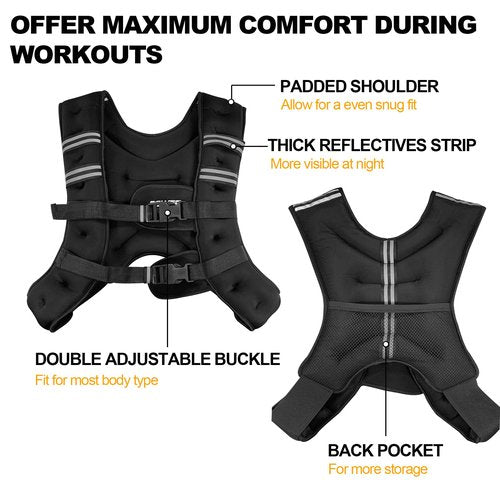 Power Guidance Weighted Vest for Men and Women, Upgraded Strength Training Weight Vests, Rucking Backpack with Weights, Weighted Workout Running Vest