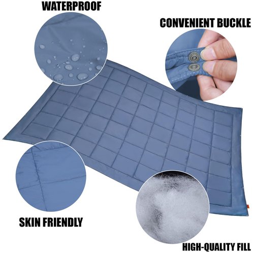 ESOKA PRON Outdoor Camping Blanket,Lightweight Waterproof Puffy Camping Blanket,Portable Camping Quilt for Travel, Picnic, Hiking,Camping (Gray)