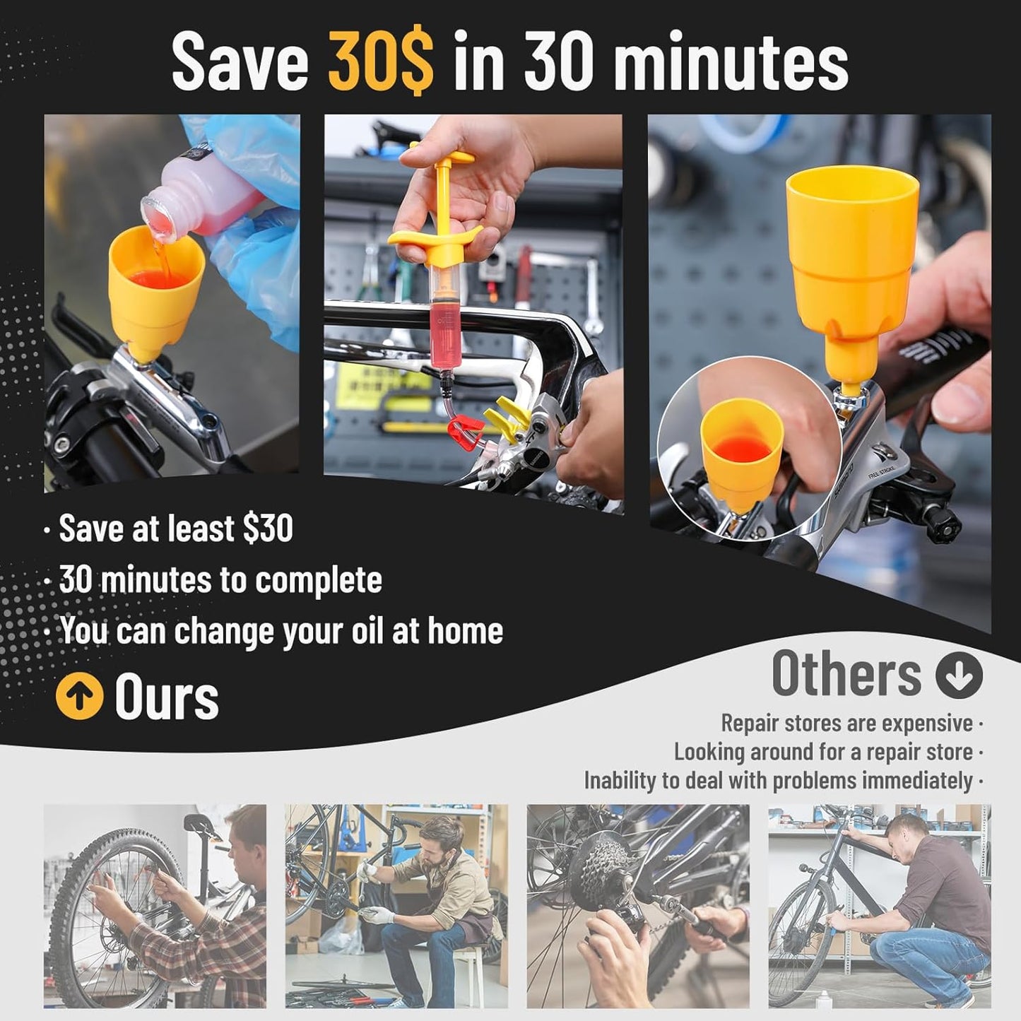 WEST BIKING Brake Bleed Kit for Shimano, Tektro Hydraulic Disc Brakes, Bicycle Brake Fluid Bleeder Kit with 120Ml Mineral Oil Brake Fluid, Connector for MTB/Road Bike Brake