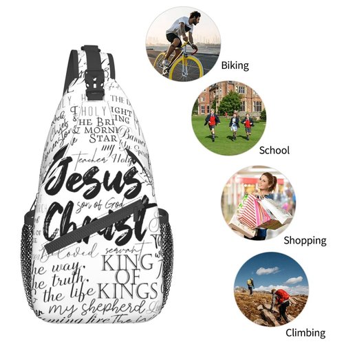 ROSIHODE Jesus Sling Bag, Fashion Crossbody Backpack Shoulder Bag Chest Bag for Men Women Hiking Travel
