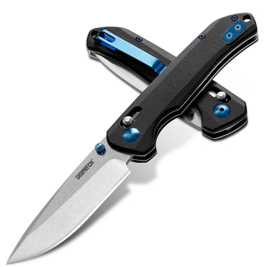 Axis Lock Folding Pocket Knife with Clip, 3.46" D2 Steel Drop Point Blade and G10 Handle, Crossbar Lock Knives for Men Women Camping Hiking Survival Pocketknife