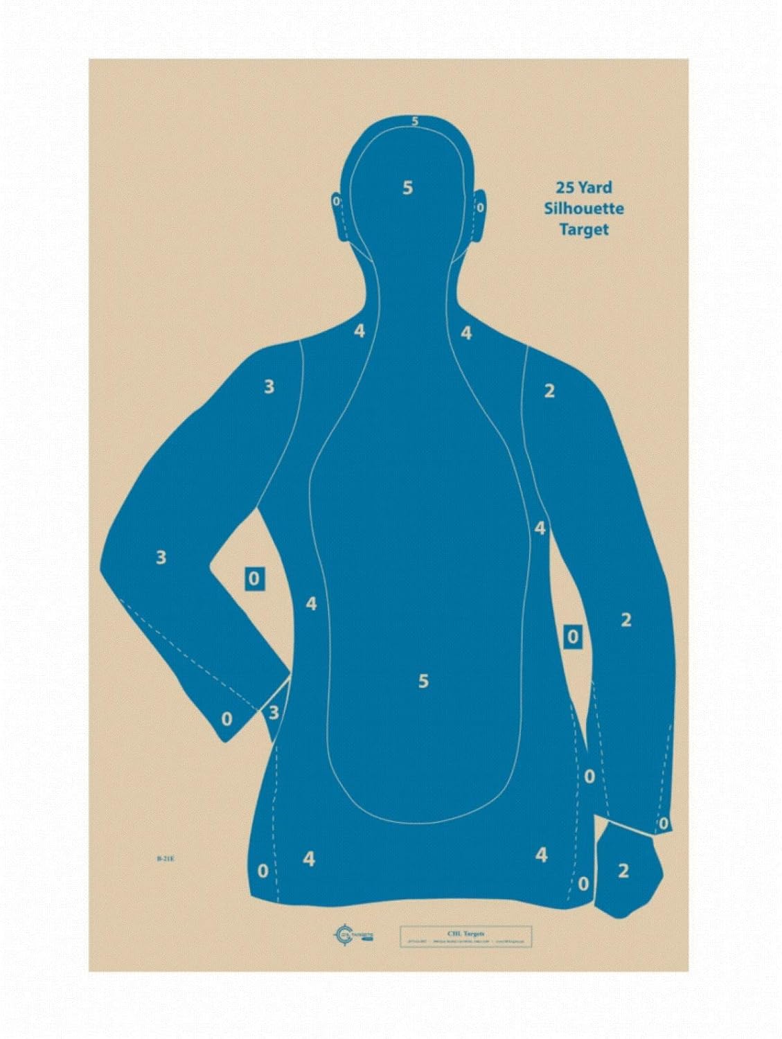 Official NRA B-21E Police Silhouette Shooting Targets – 21 Yard Paper Targets (22.5" x 35") - Bulk Pack