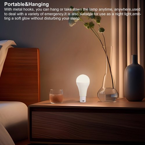 USB Rechargeable Light Bulbs with Remote Dimmable Timing 3000mAh Rechargeable Battery Portable LED Tent Light Bulbs for Home Emergency Camping Tent Hiking Hurricane Outage (Soft White 2 Pack)
