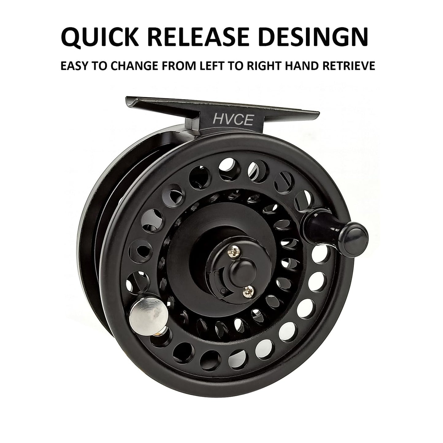 Aventik Z Fly Reel Center Drag System Classic III Graphite Large Arbor Sizes 3/4, 5/6, 7/8 Fly Fishing Reels (3/4 with Line)