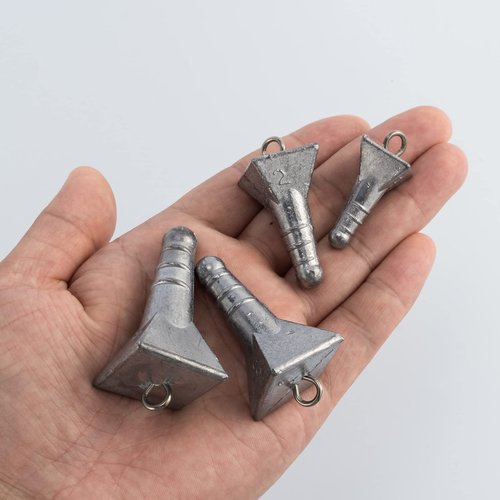 Dr.Fish 5 Pack Storm Sinker Pyramid Hatteras Surf Fishing Lead Weight Saltwater Beach Casting Sea Bottom Holder Inshore 4oz