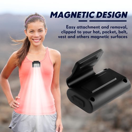 Tujoe 6 Pcs LED Running Lights for Runners Joggers Safety Jogging LED Light Clip Rechargeable Reflective Running Gear Magnetic USB Night Walking for Hiking Jogging Outdoor