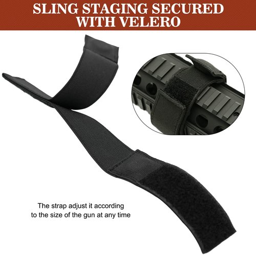 XMJY Magnetic Rifle Sling Strap, Strong Magnets Sentry Straps for Rifle, Adjustable Universal Sling Keeper Retention Band Rifle Accessories, Black