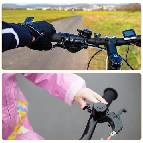 HARFINGTON 3pcs Bike Bell Mini Bicycle Bell with Loud Crisp Clear Sound Bike Ring Bell Aluminum Bike Accessories for Adults Children Road Mountain Bike, Yellow
