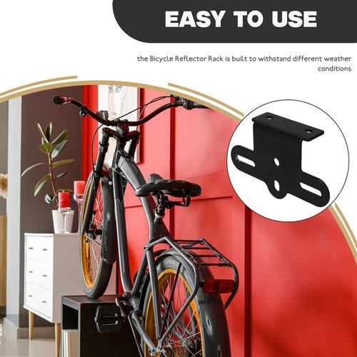 CLISPEED Bicycle Reflector Rack Road Bike Reflector Bracket Rear Rack Reflector Mount Rack, 10.00X5.70X2.20CM, Black, 1413X56WGLP8Z