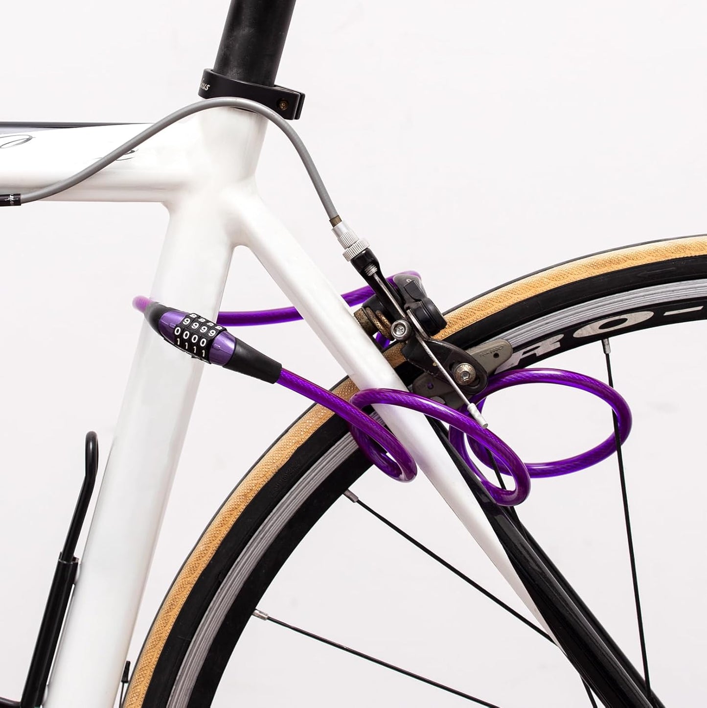 Combination Bike Cable Lock, Lightweight Mini Bike Lock for Kids Bike,Cable Size 1/3" x 4', Purple Security Resettable Cable Lock