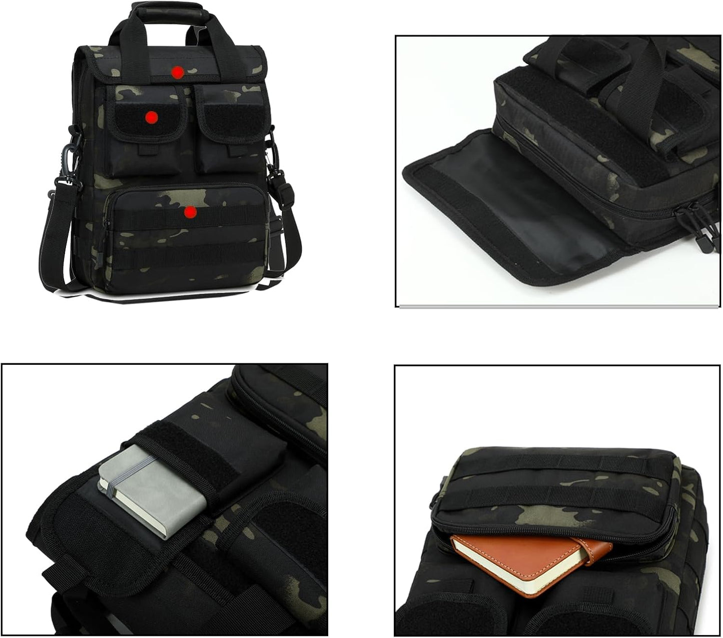 ArcEnCiel 12.9-14 Inch Laptop Tactical Messenger Bag Men MOLLE Sling Pack Briefcase Gear Handbags Utility Carry Satchel