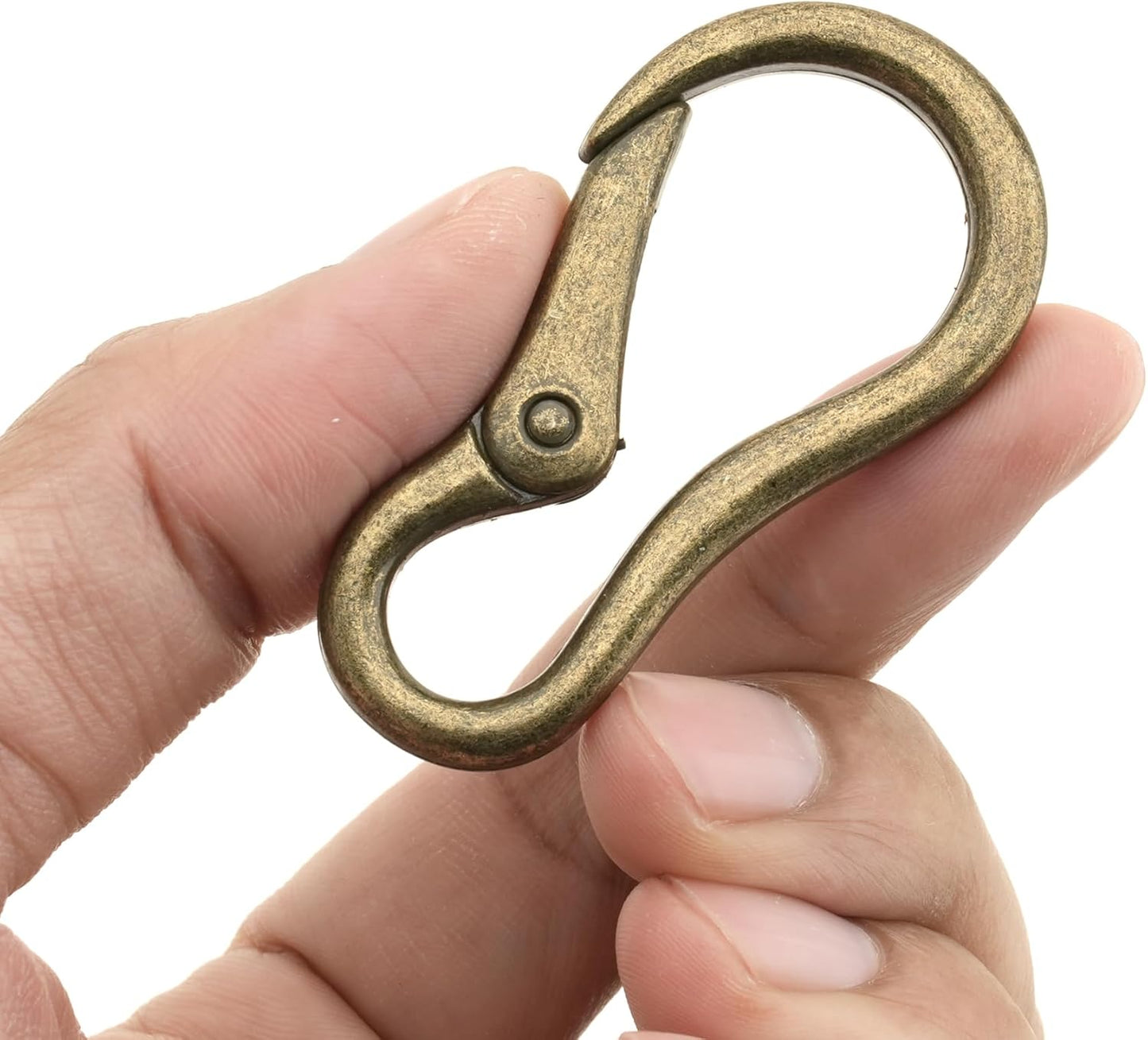 CRAFTMEMORE 2pcs 2 Inches Carabiner Spring Snap Hook Paracord Camping Keychain Accessories Push Gate Spring Clips HR8