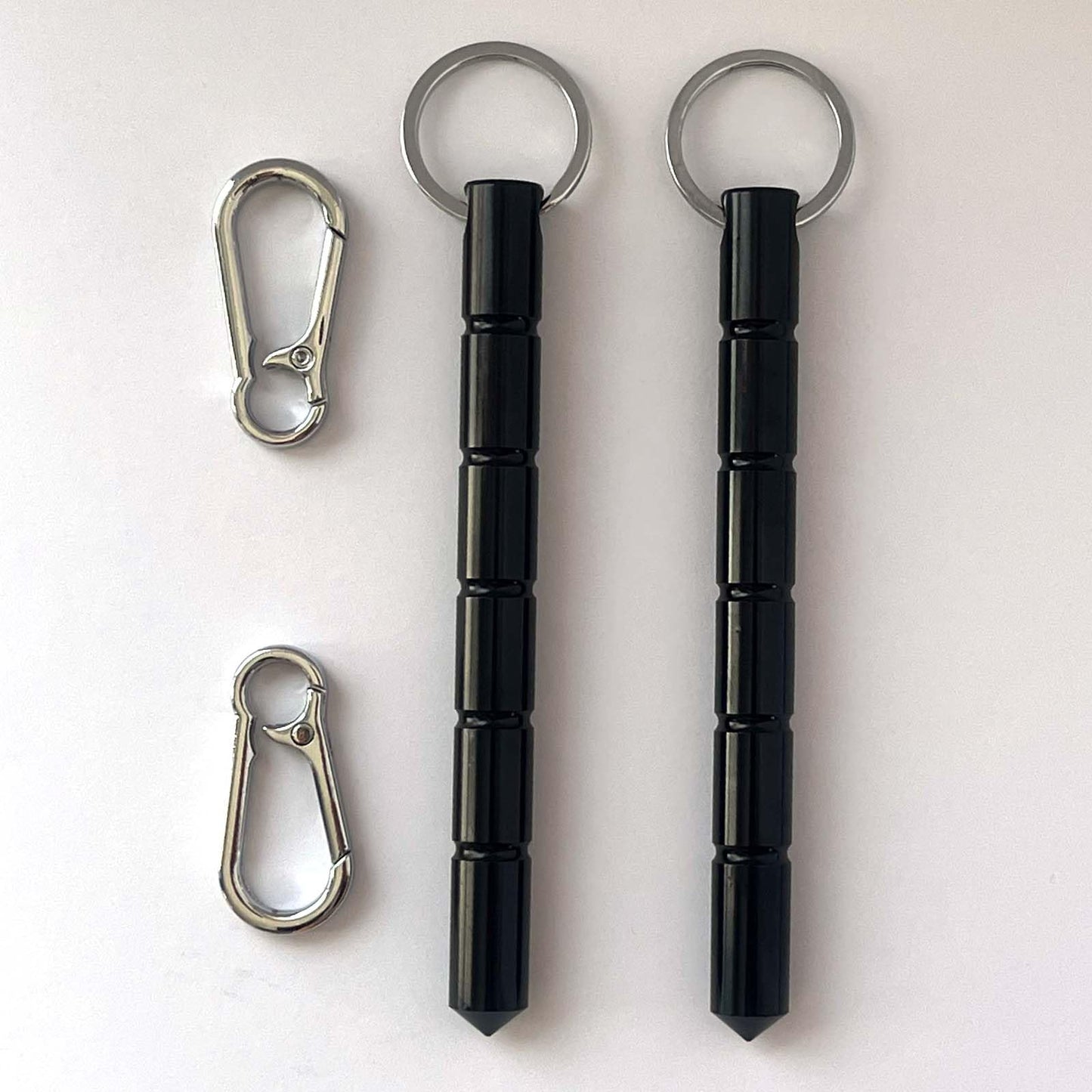 GladTime Kubaton Metal Tactical Keychain Aluminum Safety Keyring Self Defense Weapon with Key Chain Hook 2 Kit