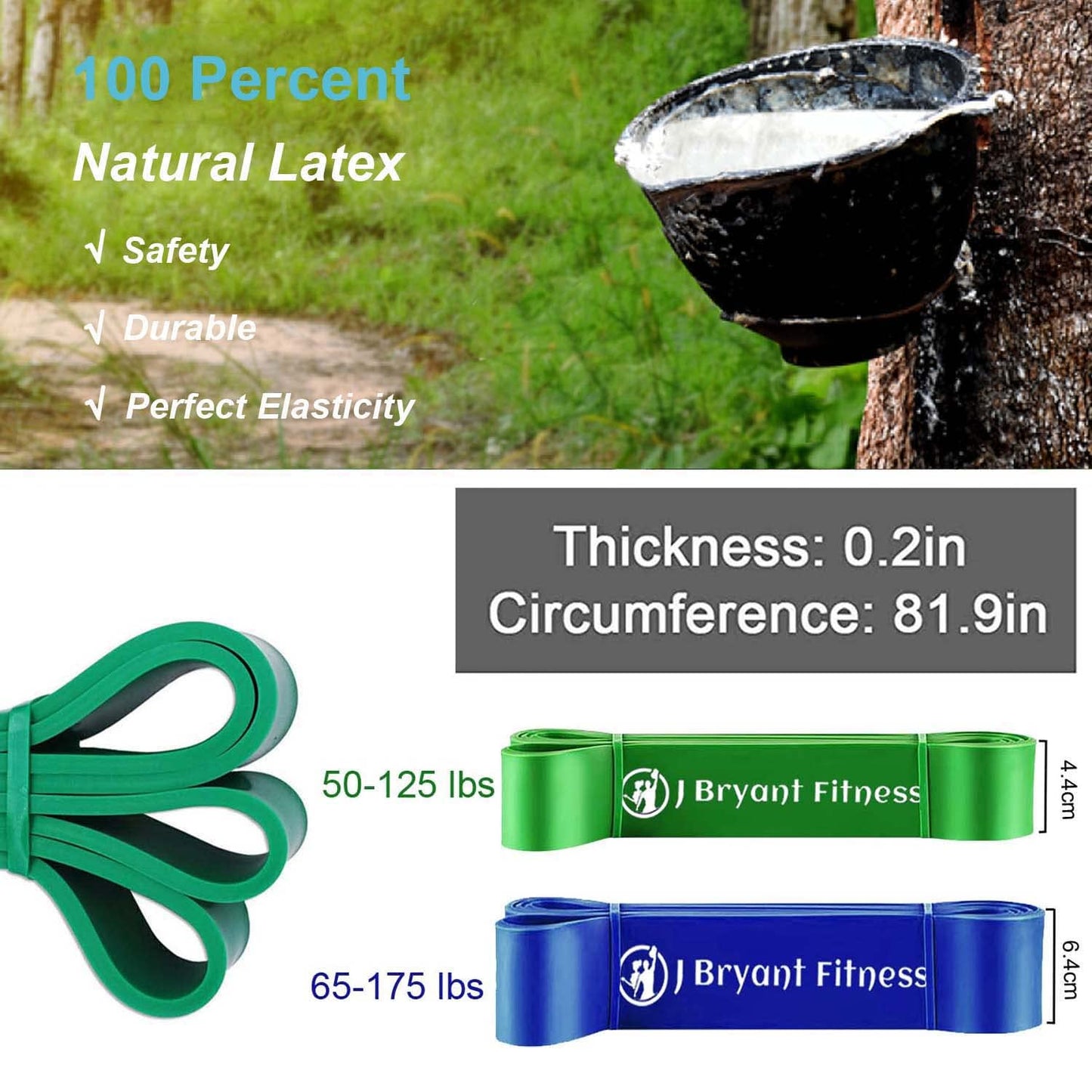 J Bryant Fitness Heavy-Duty Resistance Band Bar with 2 Resistance Bands, E-Shaped Hook Design, 500lb Load Capacity, Anti-Slip Surface, Carry Bag Included, for Strength Training and Fitness