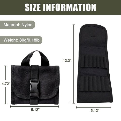 Tactical Ammo Pouch for Bullets Foldable Ammo Carrier with 14 Cartridge Holders Magazine Pouch for Hunting Ammunition Carrier Bag for Shooting Range