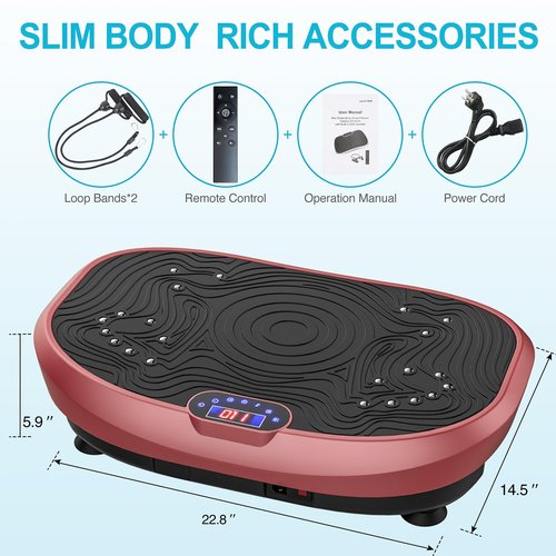 AXV Vibration Plate Exercise Machine Whole Body Workout Music Vibrate Fitness Platform Lymphatic Drainage Machine for Weight Loss Shaping Toning Wellness Home Gyms Workout