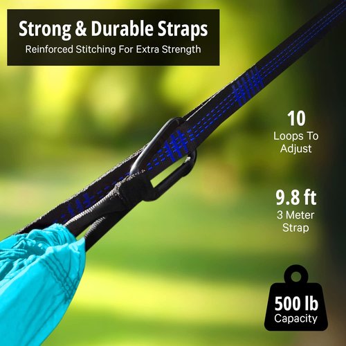 Vigel Camping Hammock - XL Double Hammock 500 Lb Capacity - Nylon Durable Portable Tree Hammock - Camping Accessories for Outdoor, Travel, Hiking