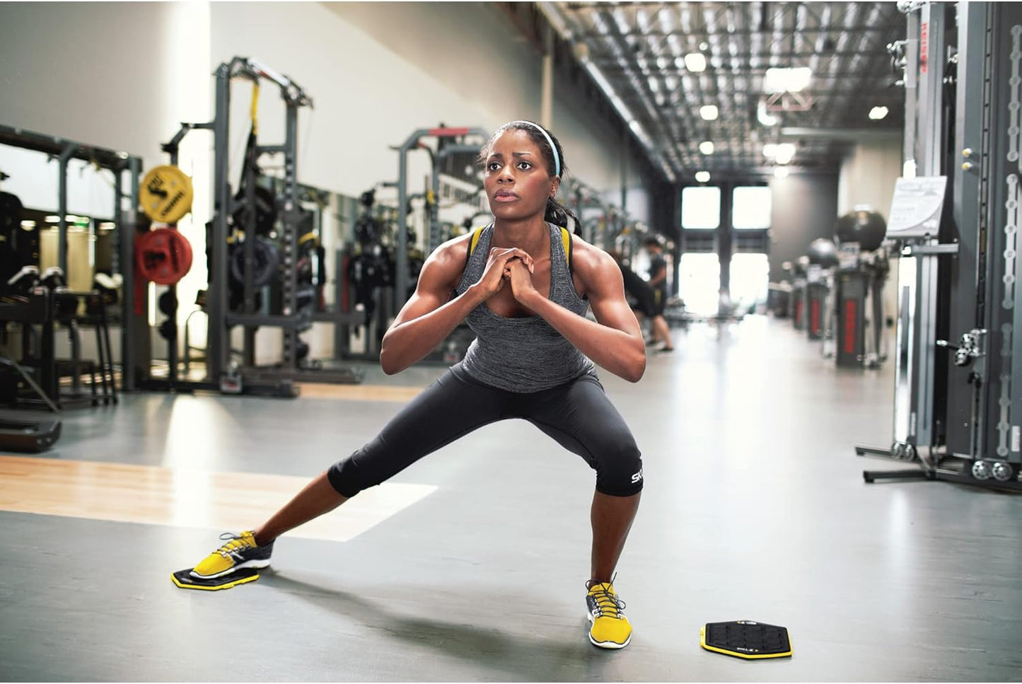 SKLZ Dual-Sided Exercise Glider Discs for Core Stability - Hands & Feet, Yellow